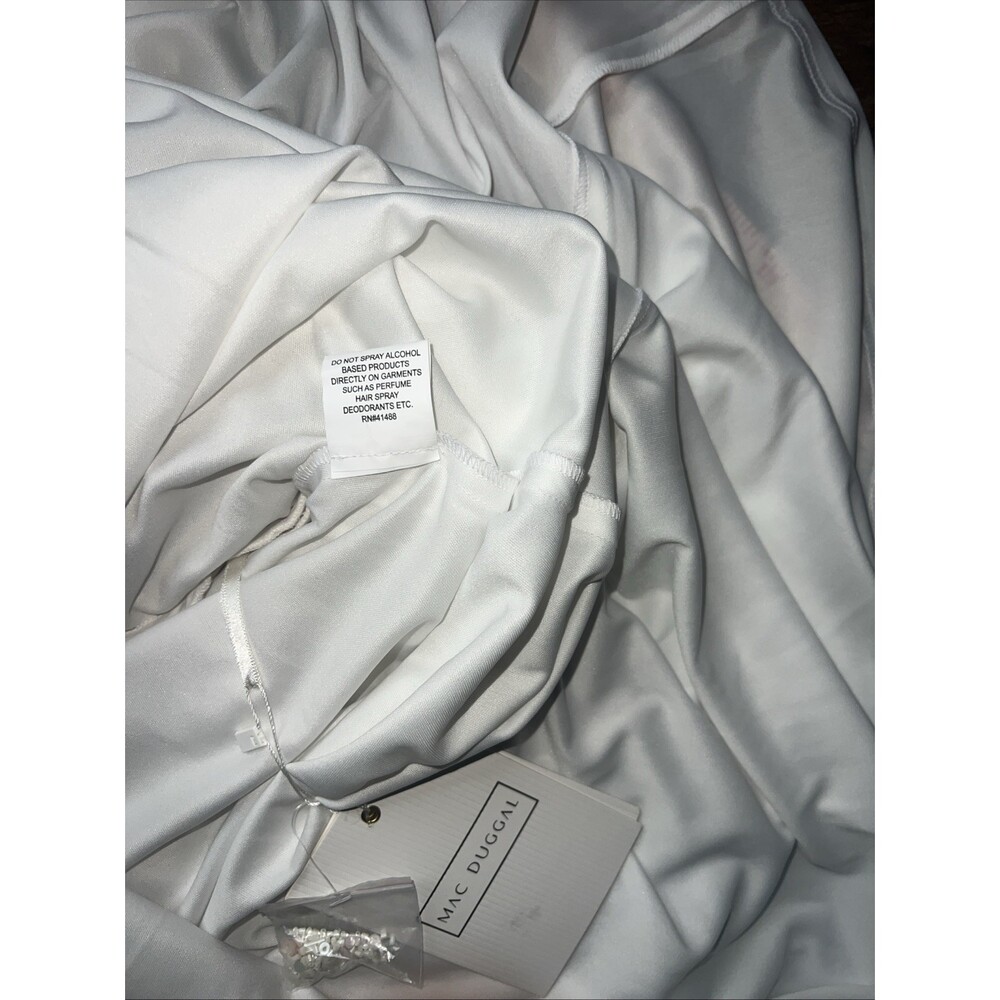 NWT Mac Duggal 9137 Ivory Floral Embellished High Neck Sz 8 - Picture 12 of 16